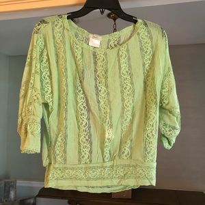 Green lace top